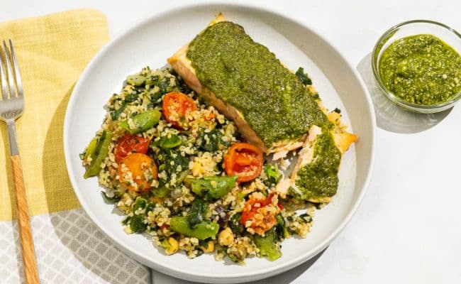 Roasted Salmon and Pesto