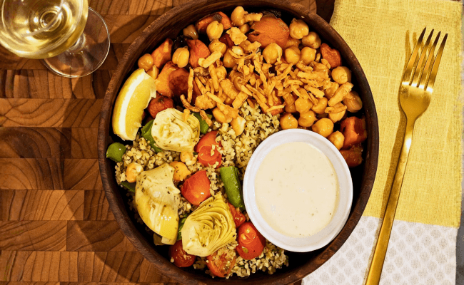 Chickpea Artichoke Grain Bowl