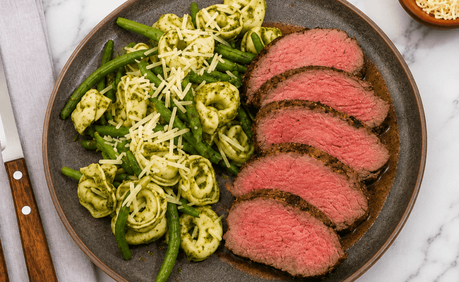 Steak and Pesto Tortellini